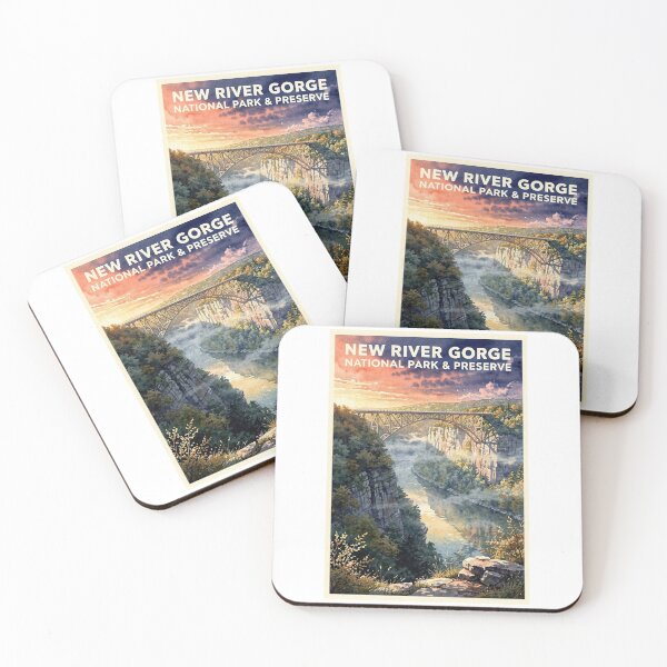 Item preview, New River Gorge National Park & Preserve West Virginia Vintage Watercolor Travel designed and sold by Teelogic.