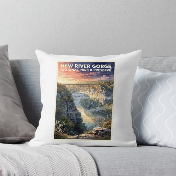 Item preview, New River Gorge National Park & Preserve West Virginia Vintage Watercolor Travel designed and sold by Teelogic.