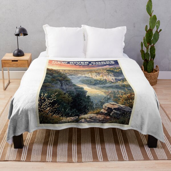 Item preview, New River Gorge National Park & Preserve West Virginia Vintage Watercolor Travel designed and sold by Teelogic.