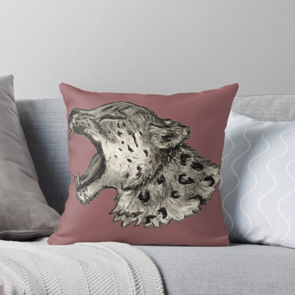 Item preview, Snow Leopard Charcoal Drawing, Warm Gray designed and sold by LooseLeafEarlGray.