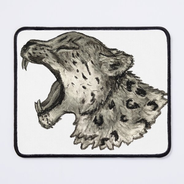 Item preview, Snow Leopard Charcoal Drawing, Warm Gray designed and sold by LooseLeafEarlGray.