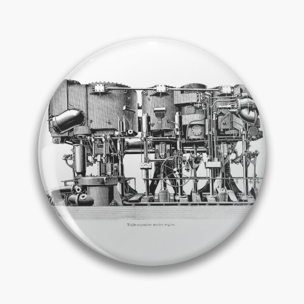 Item preview, Victorian Triple Expansion Engine Illustration designed and sold by Antique Science Press.
