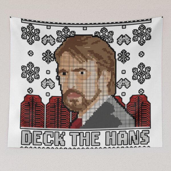 Item preview,  Die Hard Christmas Xmas Hans Gruber Design Jumper Tee Shirt Mug Dress Pillow Throw Santa Movie Snow Funny Deck The Hans designed and sold by Cool Robot Bro..