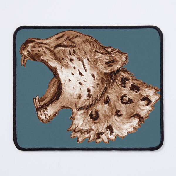 Item preview, Snow Leopard Charcoal Drawing, Sepia designed and sold by LooseLeafEarlGray.