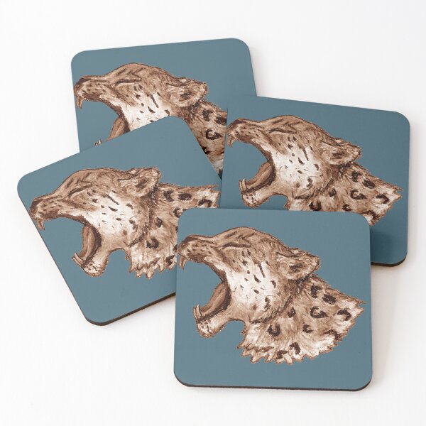 Item preview, Snow Leopard Charcoal Drawing, Sepia designed and sold by LooseLeafEarlGray.