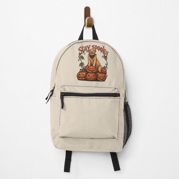 Item preview, Stay Spooky Golden Retriever on Creepy Pumpkins designed and sold by MythicCotton.