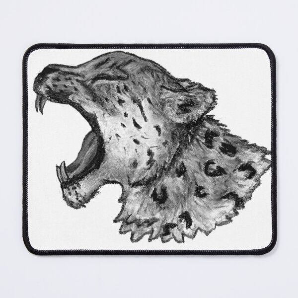 Item preview, Snow Leopard Charcoal Drawing, Cool Gray designed and sold by LooseLeafEarlGray.
