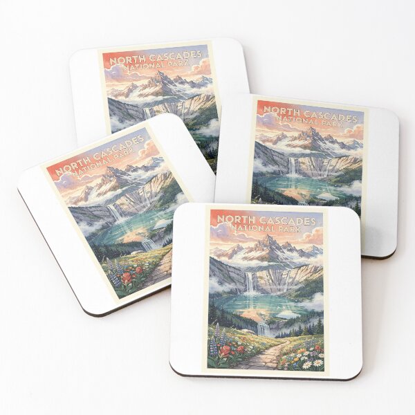 Item preview, North Cascades National Park Washington Vintage Watercolor Travel designed and sold by Teelogic.