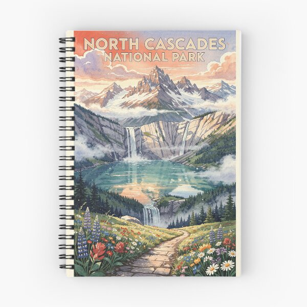 Item preview, North Cascades National Park Washington Vintage Watercolor Travel designed and sold by Teelogic.