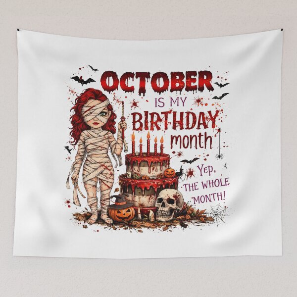 Item preview, October Is My Birthday Month Mummy Halloween Cake Gift designed and sold by MatrixRig.