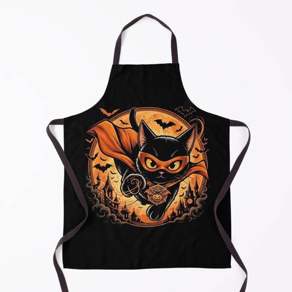 Item preview, Superhero Black Cat Halloween Bat Moon Vintage Comic designed and sold by Retro Whiskers.