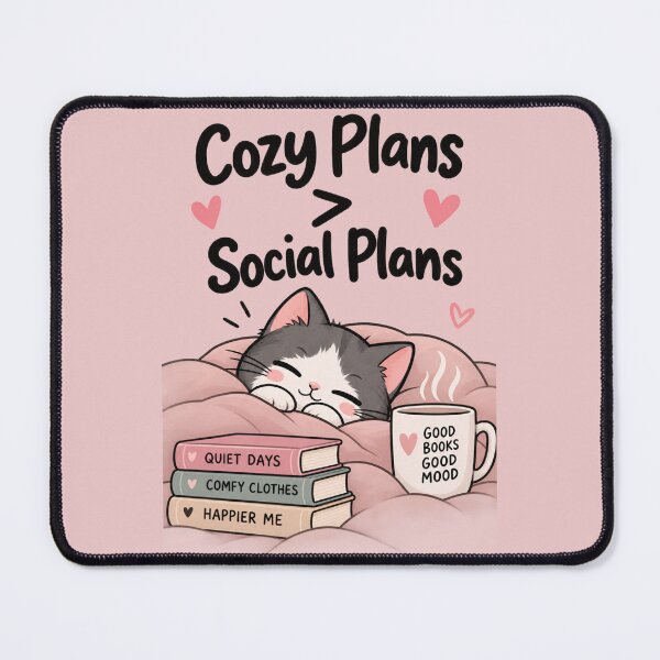 Item preview, Cozy Plans > Social Plans – Cute Introvert Cat designed and sold by 1234saad.