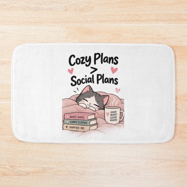 Item preview, Cozy Plans > Social Plans – Cute Introvert Cat designed and sold by 1234saad.