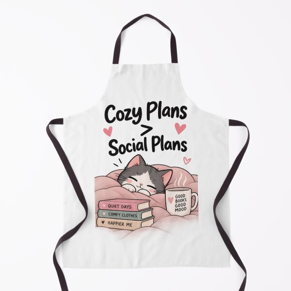 Item preview, Cozy Plans > Social Plans – Cute Introvert Cat designed and sold by 1234saad.