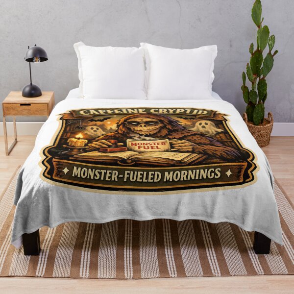Artikelvorschau, Caffeine Cryptid – Monster‑Fueled Mornings Sticker entworfen und verkauft von Shadowframe Studios.