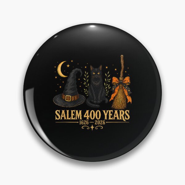 Item preview, Salem 400 Years Anniversary Witch Hat Cat Broom Halloween designed and sold by Denenberg Jardel.
