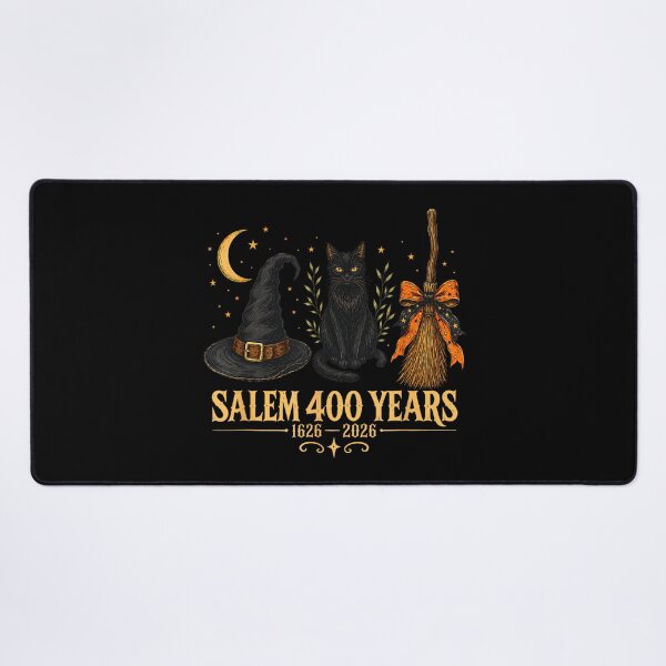 Item preview, Salem 400 Years Anniversary Witch Hat Cat Broom Halloween designed and sold by Denenberg Jardel.