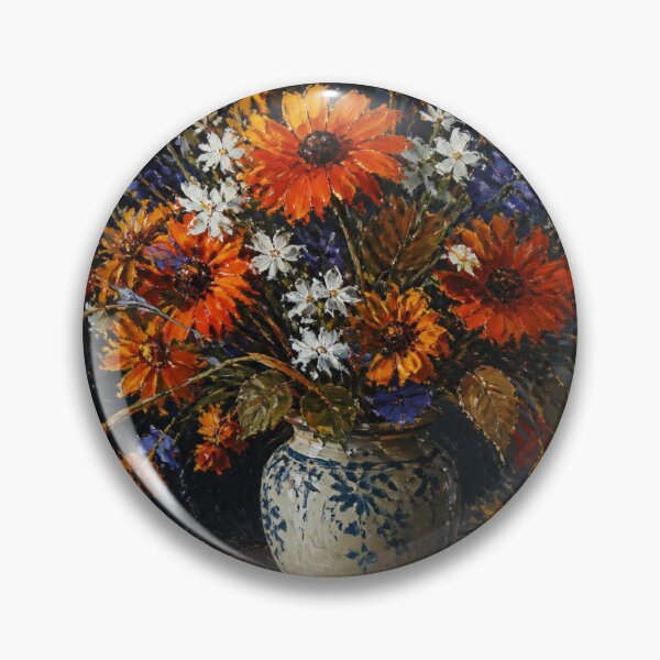 Item preview, Vintage Floral Still Life Oil Painting in Ceramic Vase designed and sold by NinaVibeStudio.