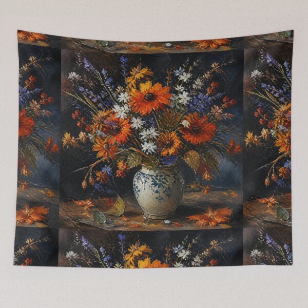 Item preview, Vintage Floral Still Life Oil Painting in Ceramic Vase designed and sold by NinaVibeStudio.
