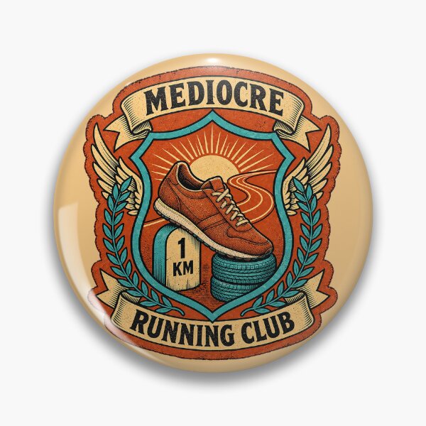 Item preview, Mediocre Running Club – Funny Retro Running Badge. designed and sold by Endless7Art.