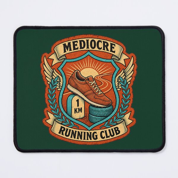 Item preview, Mediocre Running Club – Funny Retro Running Badge. designed and sold by Endless7Art.