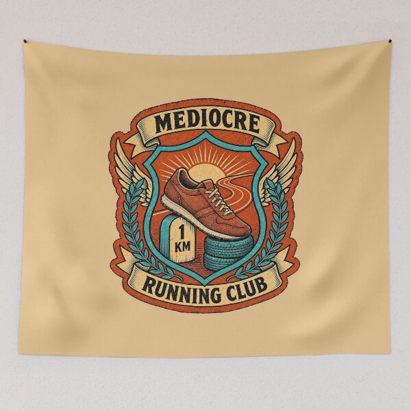 Item preview, Mediocre Running Club – Funny Retro Running Badge. designed and sold by Endless7Art.