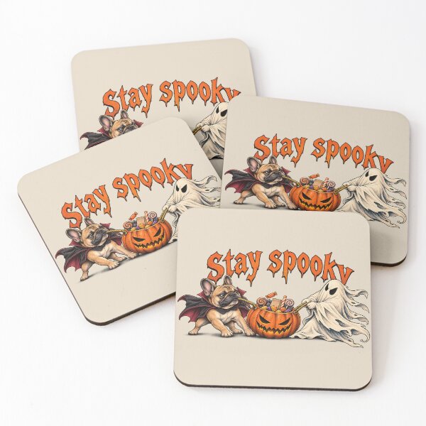 Item preview, Stay Spooky Frenchie Vampire vs Ghost Candy Tug designed and sold by MythicCotton.