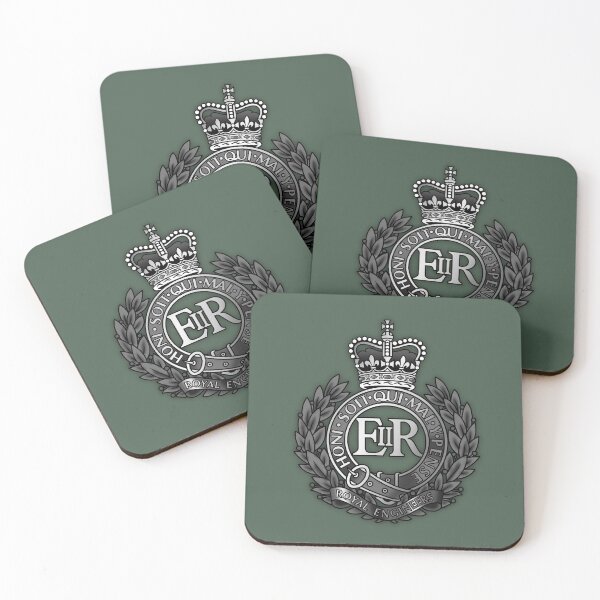 Item preview, Royal Engineers Cap Badge black and White (ER) designed and sold by Auburn-Art.