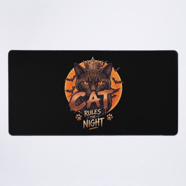 Item preview, Cat Rules The Night Black Cat Halloween Gothic Design designed and sold by Retro Whiskers.