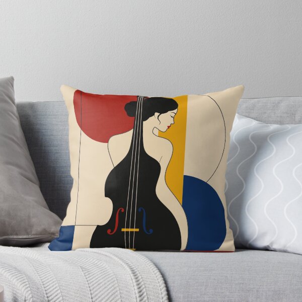 Item preview, Bauhaus Double Bass Woman Print | Abstract Music Art | Mid Century Modern Jazz Print | Geometric Female Musician Wall Decor designed and sold by Studio pod Burom.