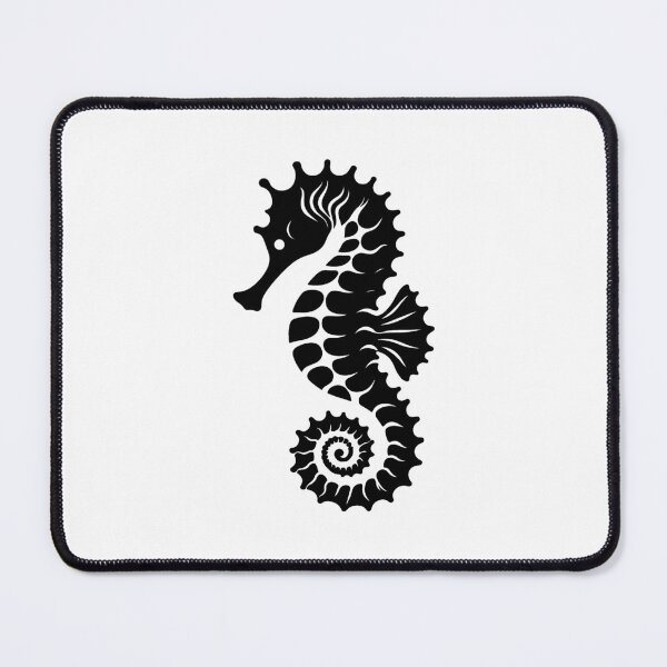 Item preview, Black Tribal Seahorse Silhouette Design designed and sold by pattern-archive.