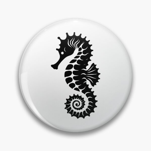 Item preview, Black Tribal Seahorse Silhouette Design designed and sold by pattern-archive.