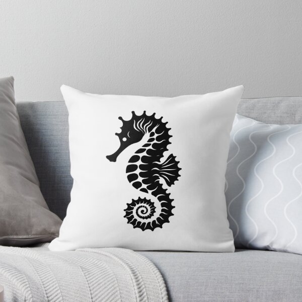 Item preview, Black Tribal Seahorse Silhouette Design designed and sold by pattern-archive.