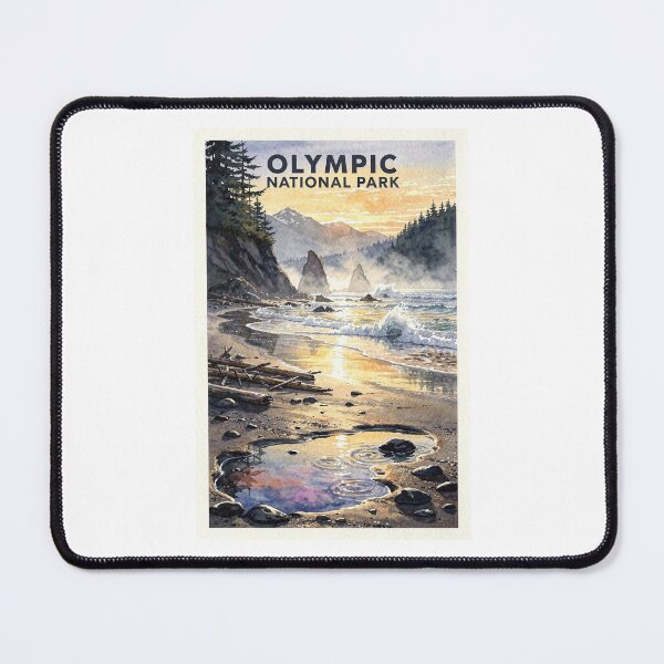 Item preview, Olympic National Park Washington Vintage Watercolor Travel designed and sold by Teelogic.