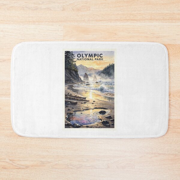 Item preview, Olympic National Park Washington Vintage Watercolor Travel designed and sold by Teelogic.