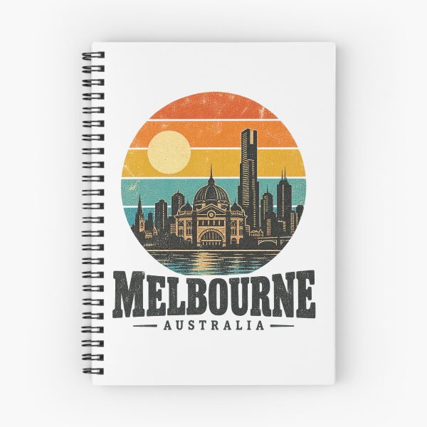 Item preview, Melbourne Australia Retro Sunset Skyline Flinders Street Station Yarra River Travel Souvenir designed and sold by Yellowriversss.