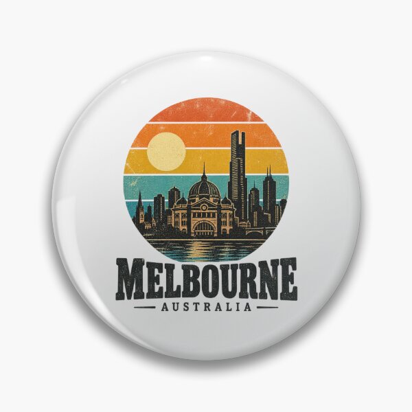 Item preview, Melbourne Australia Retro Sunset Skyline Flinders Street Station Yarra River Travel Souvenir designed and sold by Yellowriversss.