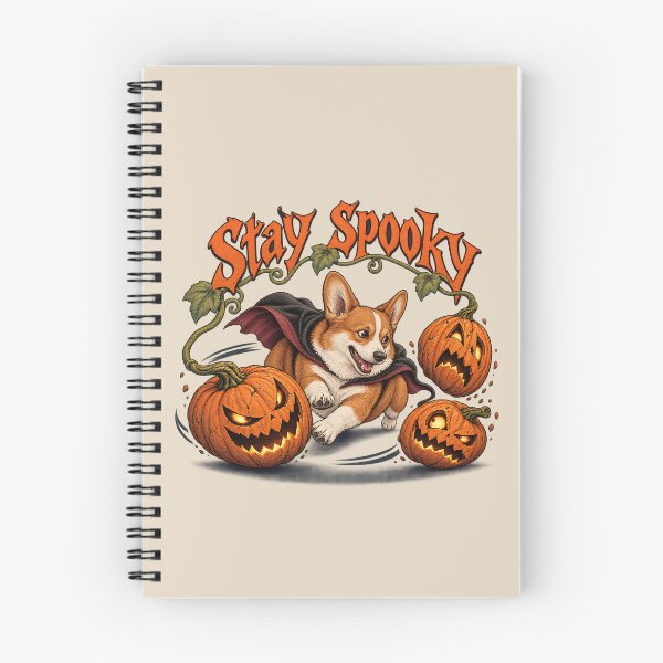Item preview, Stay Spooky Running Vampire Corgi Dog & Pumpkins designed and sold by MythicCotton.