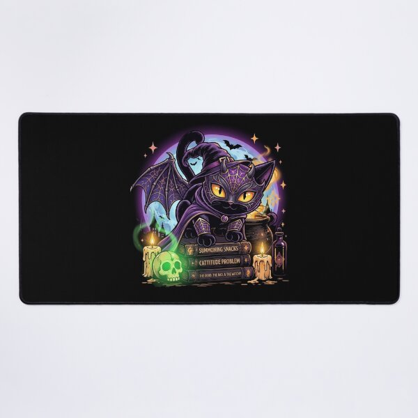 Item preview, Witch Cat Summoning Snacks Cattitude Problem Halloween Black Cat designed and sold by Retro Whiskers.
