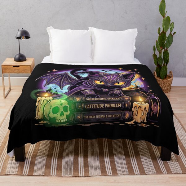 Item preview, Witch Cat Summoning Snacks Cattitude Problem Halloween Black Cat designed and sold by Retro Whiskers.