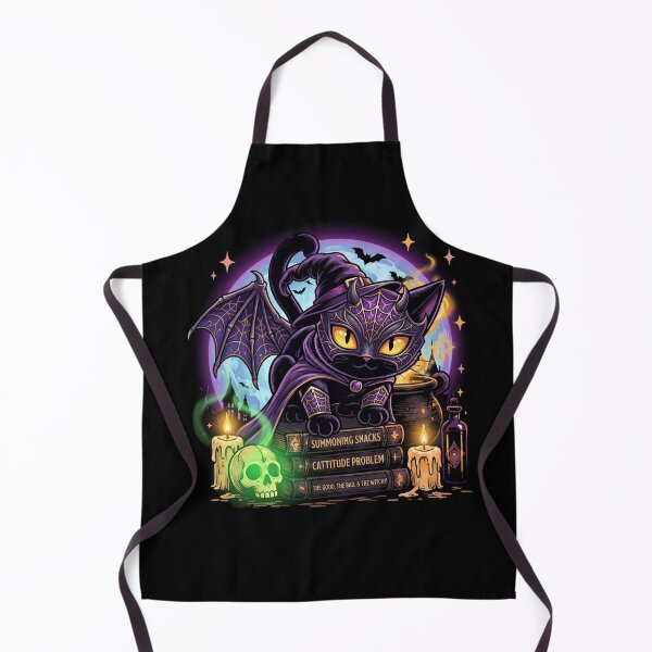 Item preview, Witch Cat Summoning Snacks Cattitude Problem Halloween Black Cat designed and sold by Retro Whiskers.