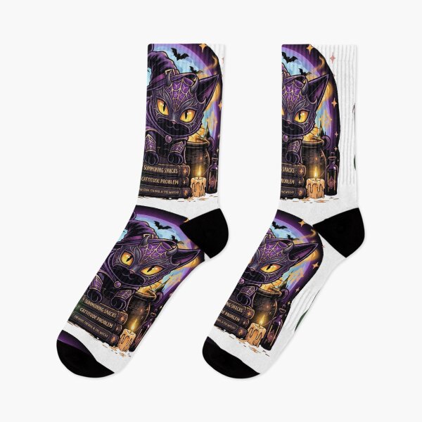 Item preview, Witch Cat Summoning Snacks Cattitude Problem Halloween Black Cat designed and sold by Retro Whiskers.