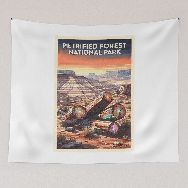 Item preview, Petrified Forest National Park Arizona Vintage Watercolor Travel designed and sold by Teelogic.