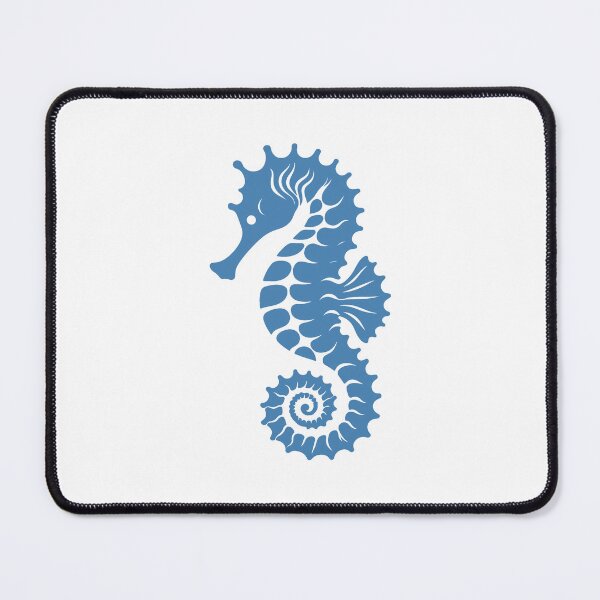 Item preview, Steel Blue Tribal Seahorse Silhouette Design designed and sold by pattern-archive.