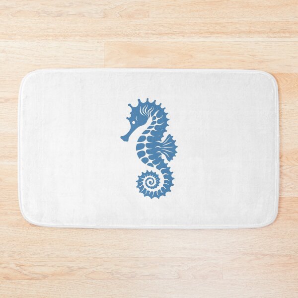 Item preview, Steel Blue Tribal Seahorse Silhouette Design designed and sold by pattern-archive.