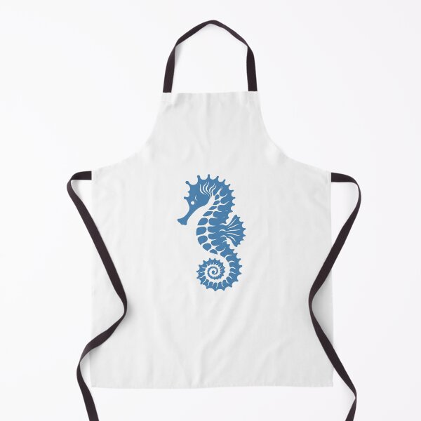 Item preview, Steel Blue Tribal Seahorse Silhouette Design designed and sold by pattern-archive.