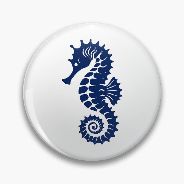 Item preview, Navy Blue Tribal Seahorse Silhouette Design designed and sold by pattern-archive.