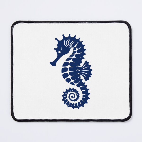 Item preview, Navy Blue Tribal Seahorse Silhouette Design designed and sold by pattern-archive.