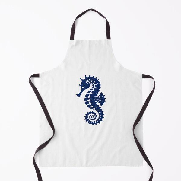 Item preview, Navy Blue Tribal Seahorse Silhouette Design designed and sold by pattern-archive.