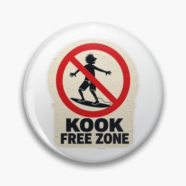 Item preview, Kook Free Zone Funny Surf Sign Sticker Tee Surfer Inside Joke Surf Culture Gift designed and sold by sharifex.